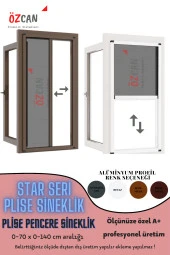 Plise Pileli Sürgülü Sineklik 0-70 X 0-140 Cm(AHŞAP PENCERE,PİMAPEN PENCERE) Pilise Pencere Sineklik - 1