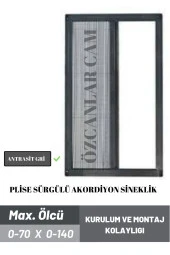 Plise Pileli Sürgülü Sineklik 0-70 X 0-140 Cm(AHŞAP PENCERE,PİMAPEN PENCERE) Pilise Pencere Sineklik - 4