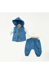 Safari Keten Yelekli Mavi thumbnail 1