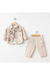 Çadır Baskı Uzun Kol Gömlekli Takım Kırmızı thumbnail 1