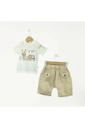 İnce Keten Gömlekli 3Lü Takım Bej thumbnail 2