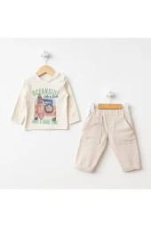 Çadır Baskı Uzun Kol Gömlekli Takım Kırmızı thumbnail 2