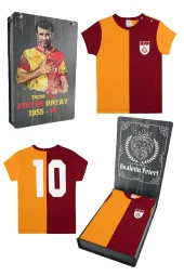 Galatasaray Orijinal Lisanslı Metin Oktay Sarı Kırmızı Unisex Bebek T-shirt Hediyelik Ahşap Kutulu thumbnail 1
