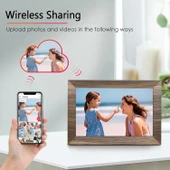 Canupdog 10.1 WiFi Dijital Resim Çerçevesi, IPS Dokunmatik Ekran, Ahşap - 3