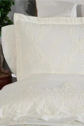 Çeyiz Diyarı Sahra 10 Parça Battaniyeli Çeyiz Seti Krem - 5