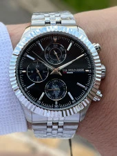 U.S.POLO ASSN Çelik Kordon İç Fonksiyonları Aktif 5 Atm Suya Dayanıklı Erkek Kol Saati USPA.1054.B04 - 2