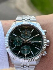 U.S.POLO ASSN Çelik Kordon İç Fonksiyonları Aktif 5 Atm Suya Dayanıklı Erkek Kol Saati USPA.1054.B02 - 2