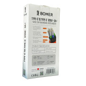 BOMER 3826 120W 6A BEYAZ RENK USB to TYPE C 180 DERECE DÖNER BAŞLI IŞIKLI ŞARJ VE DATA KABLOSU - 3