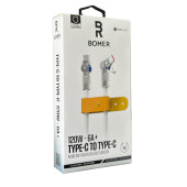 BOMER 3826 120W 6A BEYAZ RENK USB to TYPE C 180 DERECE DÖNER BAŞLI IŞIKLI ŞARJ VE DATA KABLOSU - 4