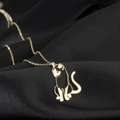 925 Ayar Gümüş Mırmır Kedi Kolye Özel Tasarım thumbnail 1