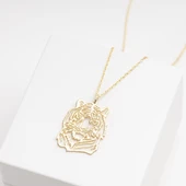 925 Ayar Gümüş Kaplan Figürlü Kolye Özel Tasarım thumbnail 2