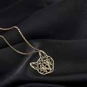 925 Ayar Gümüş Kedi Yüzü Kolye Özel Tasarım thumbnail 1