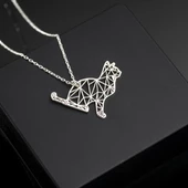 925 Ayar Gümüş Uslu Kedi Kolye Özel Tasarım thumbnail 1