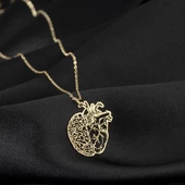 925 Ayar Gümüş Kalp Beyin Kolye Özel Tasarım thumbnail 2