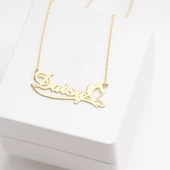 925 Ayar Gümüş Kelebekli İsim Kolye Özel Tasarım thumbnail 3