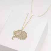 925 Ayar Gümüş Uyuyan  Kedi Kolye Özel Tasarım thumbnail 3