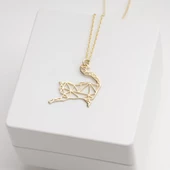 925 Ayar Gümüş Kedi Kolye Özel Tasarım thumbnail 3