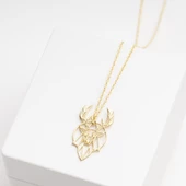 925 Ayar Gümüş Geyik Kolye Özel Tasarım thumbnail 3