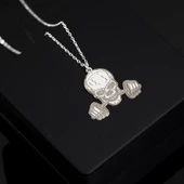 925 Ayar Gümüş Kafa Tası Kolye Özel Tasarım thumbnail 1