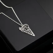 925 Ayar Gümüş Dondurma Figürlü Kolye Özel Tasarım thumbnail 1