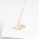 925 Ayar Gümüş Dinozor Origami Kolye Özel Tasarım thumbnail 3