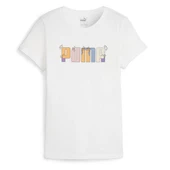 Puma ESS+ Graphic Tee Beyaz Kadın Tişört - 679916 02 - 2