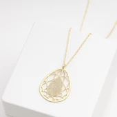 925 Ayar Gümüş Damla Parmak İzi Kolye Özel Tasarım thumbnail 2