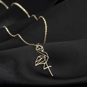 925 Ayar Gümüş Flamingo Kolye Özel Tasarım thumbnail 2