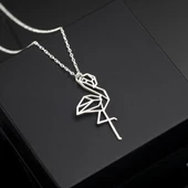 925 Ayar Gümüş Flamingo Kolye Özel Tasarım thumbnail 1