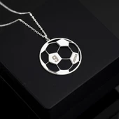 925 Ayar Gümüş Futbol Toplu İsim Kolye Özel Tasarım thumbnail 2