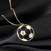 925 Ayar Gümüş Futbol Toplu İsim Kolye Özel Tasarım thumbnail 1