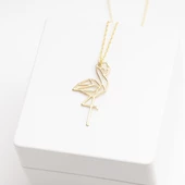 925 Ayar Gümüş Flamingo Kolye Özel Tasarım thumbnail 3