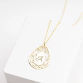 925 Ayar Gümüş Damla Harf Kolye Özel Tasarım thumbnail 3