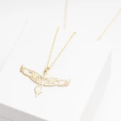 925 Ayar Gümüş Kuş Kolye Özel Tasarım thumbnail 2