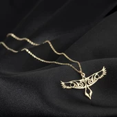 925 Ayar Gümüş Kuş Kolye Özel Tasarım thumbnail 1