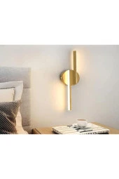 Astricon Gold Kaplama Çift yönlü GÜNIŞIĞI 2*35cm Pilli Aplik Dekoratif Aydınlatma Pil Dahildir - 1