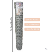 Hataş Teknik 1.20cm x 20 Metre Bahçe Tel Örgü Bahçe Çiti Bahçe Çevirme Teli 1.6 mm Kalınlığında - 1