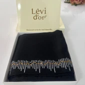 Levidor Premium Diamond Taşlı Şal Siyah DXS0203 - 1