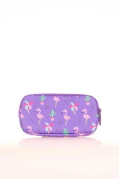Kaukko Kids 3 Bölmeli Kalem Çantası Paterned Flamingo Lila L8148 - 3