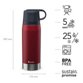 Aladdin Citypark Thermavac Çift Bardaklı Çelik Termos 1.1 Lt - Bordo - 2