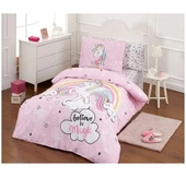Özdilek Unicorn Tek Kişilik Ranforce Nevresim Takımı - Pembe - 1