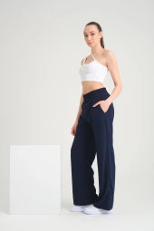 Palazzo Bol Oversize Kadın Pantolon Ütü İzi Dikişli Ve Cepli - 1