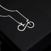 925 Ayar Gümüş Bisiklet Kolye Özel Tasarım thumbnail 2