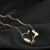 925 Ayar Gümüş Kuaför Beber Kalpli Kolye Özel Seri thumbnail 1