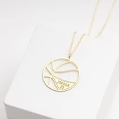 925 Ayar Gümüş Basket Topu İsim Kolye Özel Tasarım thumbnail 3