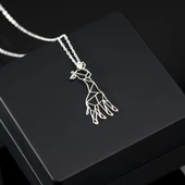 925 Ayar Gümüş Zürafa Kolye Özel Tasarım thumbnail 1