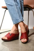 Albishoes Kadın Yüksek Dolgu Topuk 8,5 Cm Günlük Hafif Yumuşak Rahat Taban Anatomik Kadın Terlik - 3