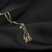 925 Ayar Gümüş Zürafa Kolye Özel Tasarım thumbnail 2