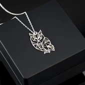 925 Ayar Gümüş Baykuş Figürlü Kolye Özel Tasarım thumbnail 2