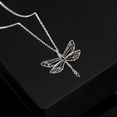 925 Ayar Gümüş Yusufçuk Kolye Özel Tasarım thumbnail 1